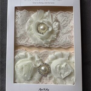 White Lace Bridal Garter Set